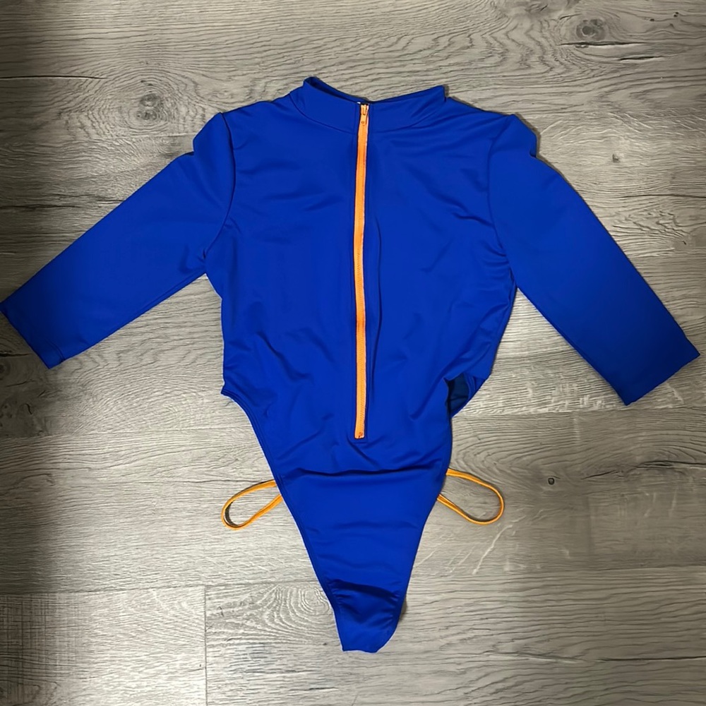 Sexy Icon Swim Blue and Orange Swimsuit